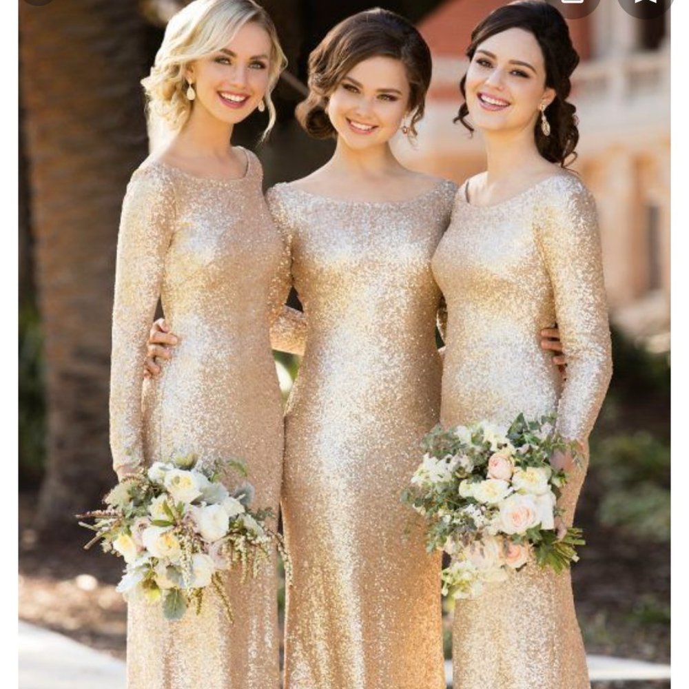 Sorella Vita Gold Sequin Elegant dress Style 8848